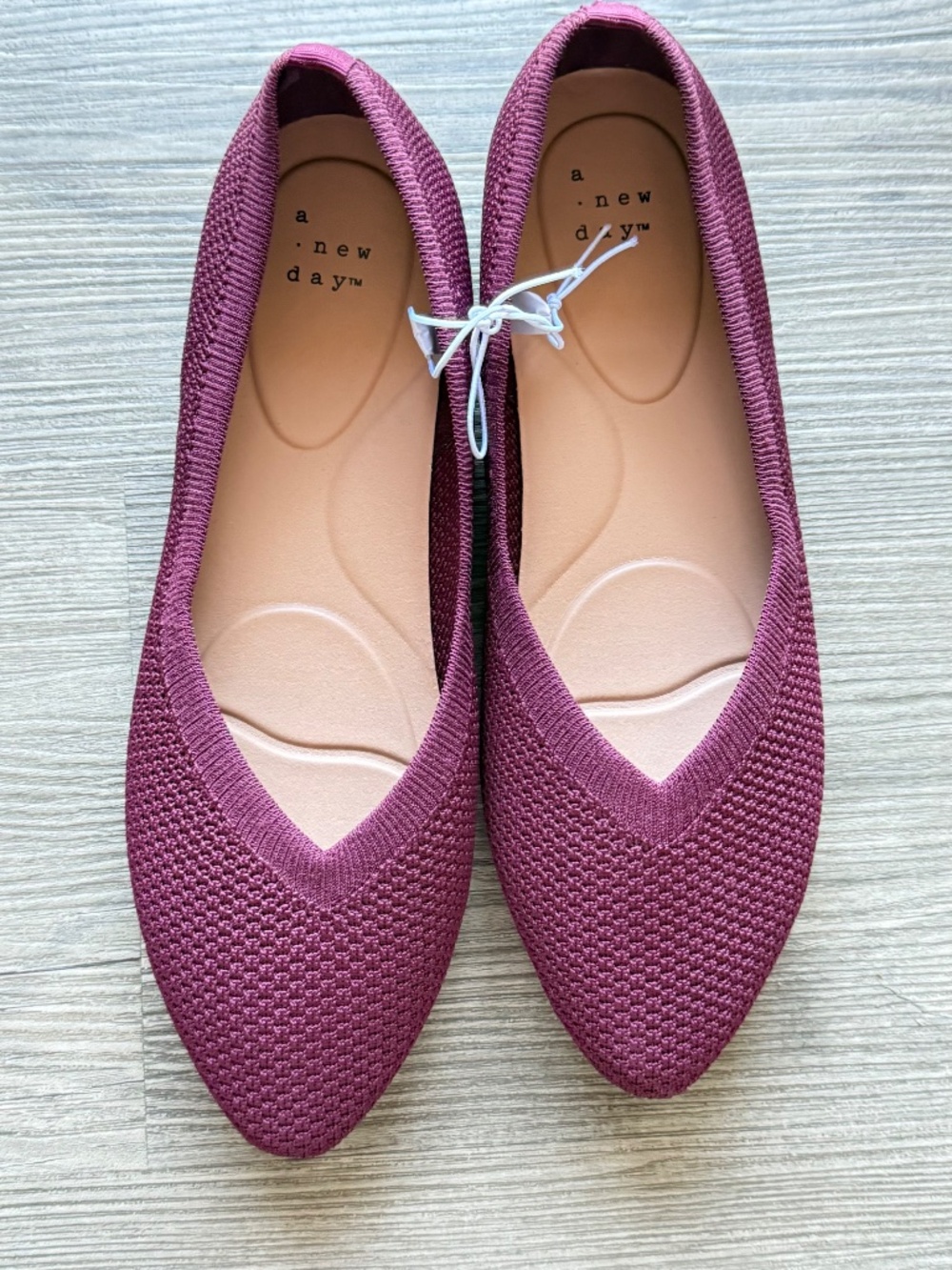 A New Day Claire Women's Knit Washable Ballet Flats Burgundy Size 7 NWT